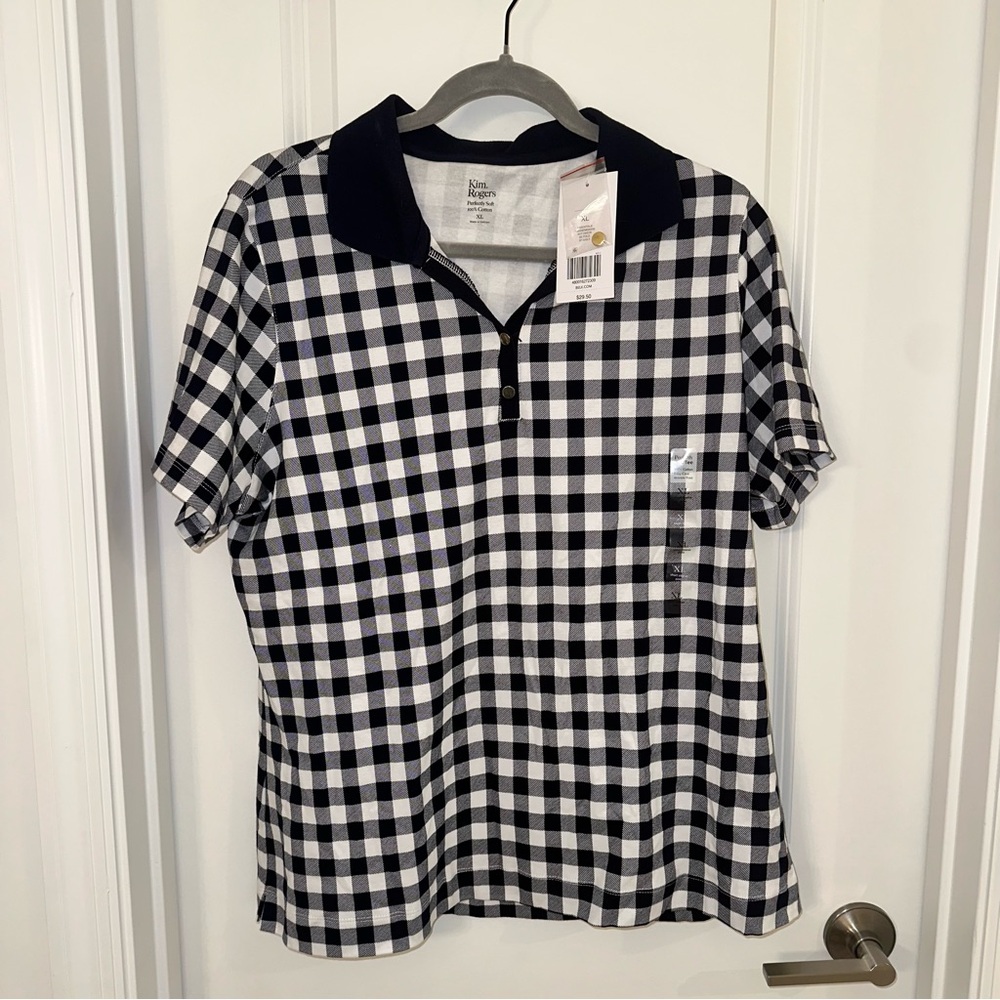 Black and White Check Polo